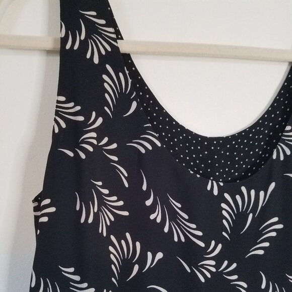 Black & Beige dressy tank top sz L - Picture 3 of 3